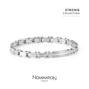 Nomination Strong Collection Armband aus silberfarbenem Edelstahl mit markanten Gliederelementen und robustem Verschluss
